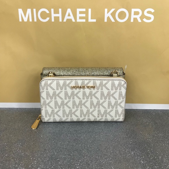 Michael Kors Wallet Clutch XBody  Tina Vanilla - Picture 2 of 8